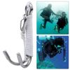 Tbest Reef Hook, Tbe Double Hook Underwater Reef Hook with Retractable Cord Fixing Spool Reef Hook Replacement for Diver (White)