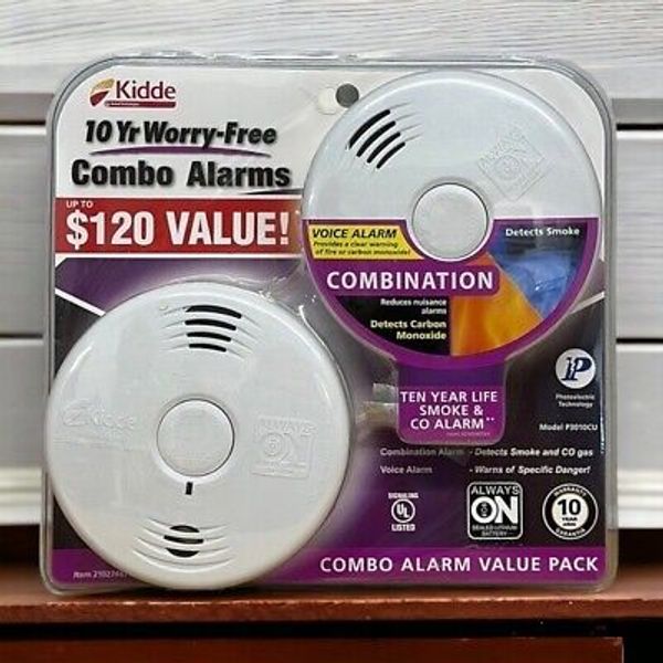 Kidde 10-Year Worry Free Smoke-Carbon Monoxide Detector Combo 2 Pack New Sealed