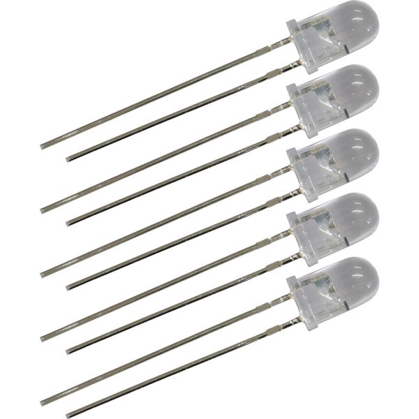 Lightning Parts, LED Light Emitting Diode, 0.2 inch (5 mm), Built-in Constant Current Element, DC 5.5 - 20 V, 16 mA, Yellow, Pack of 5