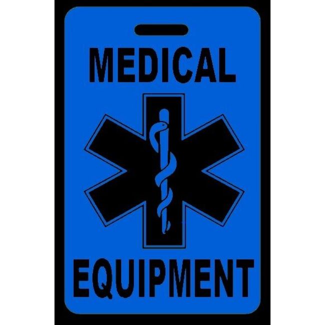 Hi-Viz Blue Medical Equipment Carry-On Bag Tag