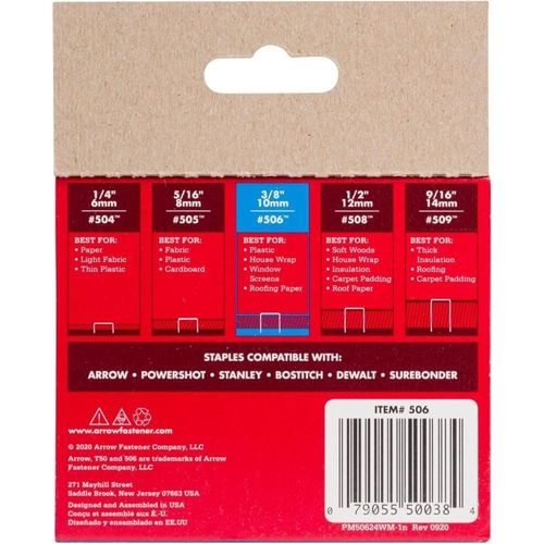Set of 3 Arrow Fastener 50624SPTP 3/8" T50 Staples