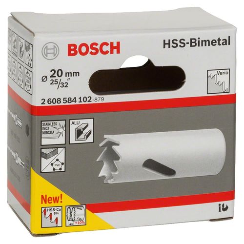 Bosch Professional 1x Hole Saw HSS Bi-metal for standard adapter (for various materials, Ø 20 mm, Accessory Rotary Drill)