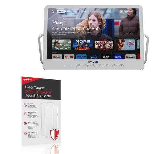 BoxWave Screen Protector Compatible with Sylvox Waterproof Portable TV PT16A0KGGB (15.6 in) - ClearTouch Anti-Glare ToughShield 9H (2-Pack), Anti-Glare 9H Tough Flexible Film Screen Protector