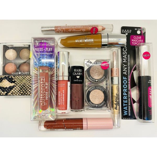 10 pc Hard Candy Makeup Lot   Eyes! Lips! Face! Nails!  NEUTRAL SHADES ONLY!