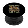 Work Hard Eat Well Excavator Design Skeleton Construction PopSockets Adhesive PopGrip