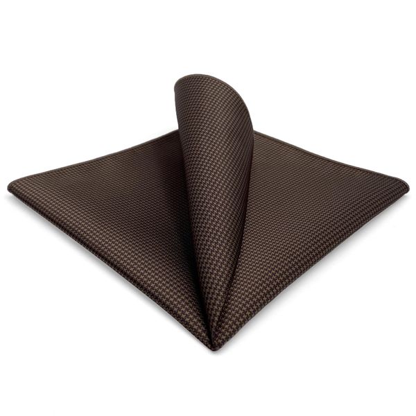 shlax&wing Men's Pocket Square Hanky Solid Brown Chocolate Large Size