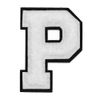 Letter P - 2-1/2" Chenille Stitch Varsity Iron-On Patch by pc, TR-12154 (White)