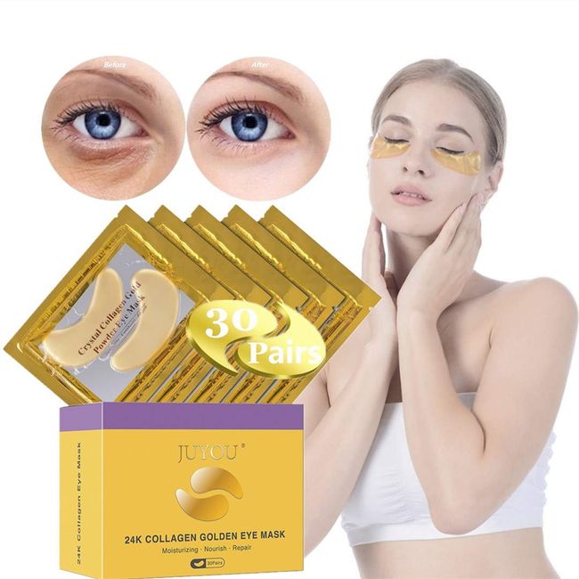 HOT Parches Hidratantes Antiedad Para Debajo De Los Ojos 24k Ojeras Arrugas 30pr