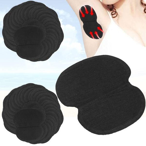 Armpit Sweat Pad, Strong Adhesion Underarm Sweat Pads Antiperspirants, Black 60pcs Underarm Armpit Sweat Pads Non‑Woven Fabric Dress Clothing Underarm Pads for Clothes Shirt