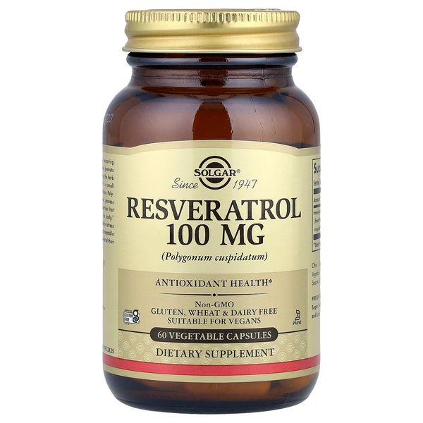 Resveratrol, 100 mg, 60 Vegetable Capsules