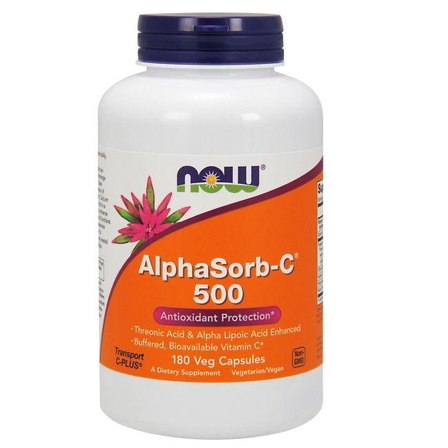 NOW Foods AlphaSorb-C, 500 mg, 180 Veg Capsules