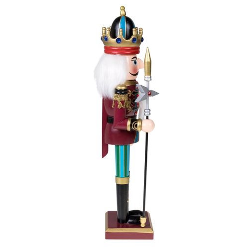 Clever Creations Blue King 12 Inch Traditional Wooden Nutcracker, Festive Christmas Décor for Shelves and Tables