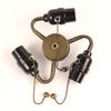 Bieye SC08 E26 Light Socket Cluster with Pull Chain Switch and Electrical Wiring Accessories (3-Light, Antique Brass)