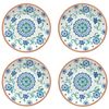 Rio Turquoise Floral Melamine/Plastic/BBQ/Outdoor Side Plates Set (4)