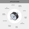 sourcing map 50 x 20mm Rubber Mounts,Vibration Isolators,Shock Absorber with M10 x 27mm Studs