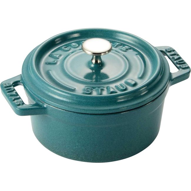 staub La Cocotte Round Mint Green 40501-429 Mini Pico Cocotte, Round Mint, 3.9 inches (10 cm), Small, Both Handed, Enameled Pot, Induction Compatible, Japanese Authentic Product