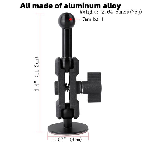 Adhesive 17mm Ball Mount with Extension Adapter for Car Phone Holder, Suction Cup Base for Mounting on Car Dashboards, 17mm Ball Head Stand Base Compatible with Garmin Nuvi GPS Navigator
