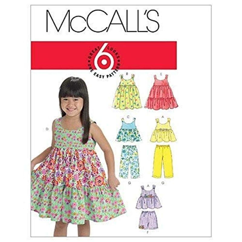 McCall's Patterns M6017 Toddlers'/Children's Tops, Dresses, Shorts and ...