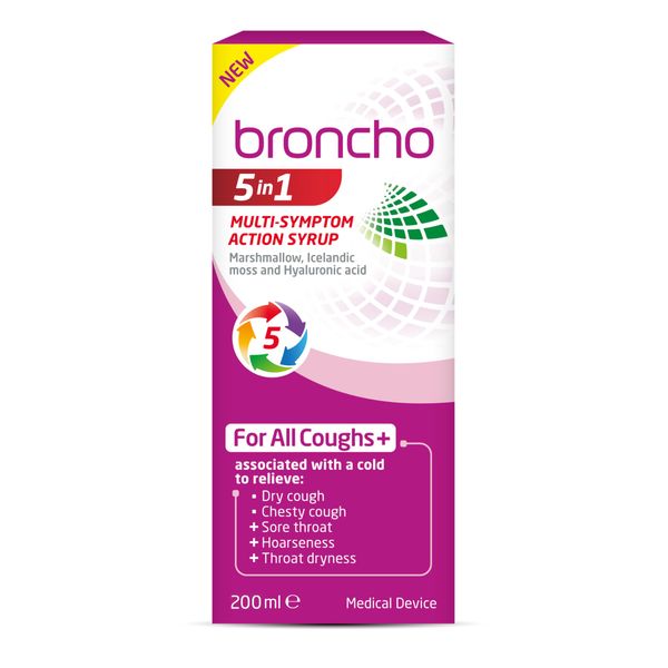 Bronchostop 5in1 Cough Multi-Symptom Action Syrup 200ml