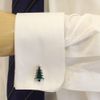 Vibrant Green Green Christmas Tree Cufflinks (Cuff Links Cufflinks/)