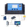 uxcell 30A PWM Solar Charging Controller, 12V/24V Automatic Solar Battery Panel Controller, Automatic Parameter Charger, Regulator, LCD Display, Dual U S, B Ports, 2 Pack