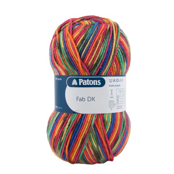 Patons Knitting Yarn, Acrylic, Rainbow Color, one Size