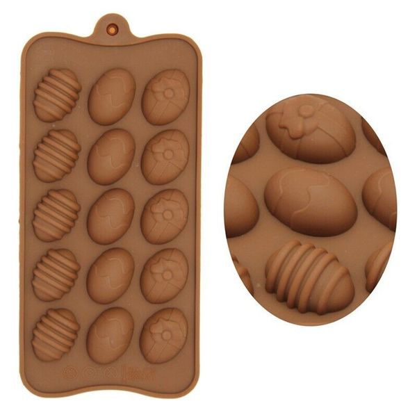 Easter Egg Silicone Chocolate Molds Bakeware Baking Dish 15 Holes Decoration Art