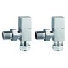 Keenware KRA-004 Square Angle Radiator & Towel Rail Valve, Chrome