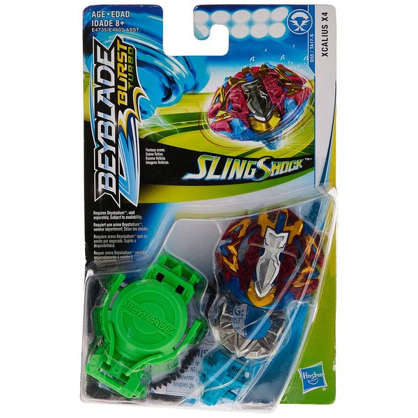 Beyblade Burst Turbo Slingshock Xcalius X4 Starter Pack - Battling Top and Right/Left-Spin Launcher, Age 8+