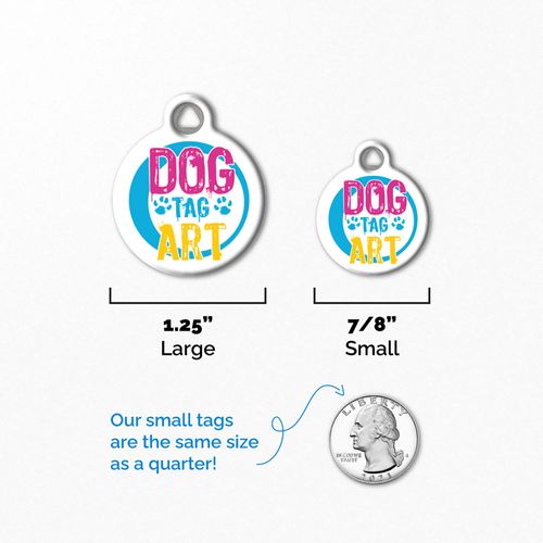 Dog Tag Art Wingman Personalized Pet ID Tag for Dogs and Cats, Silent Polymer Coated Stainless Steel Nametag with Customized Identification Information, Small .875" Diameter