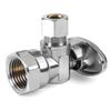 EFIELD 2 PCS 1/2" FIP X 3/8" OD 1/4 Turn  Compression Angle Stop Valve 