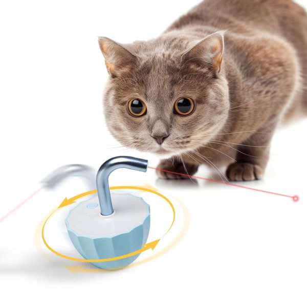 LummiPlay Laser Cat Toys for Indoor Cats,Rechargeable Automatic cat Toy,cat Laser Pointer, Interactive cat Toy for Bored Cats/Kittens,Random Trajectory Motion and Tumbler Base Design, for All Ages