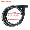 MasterLock Kabelschloss, Stahl, 1,2m, O30mm