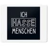 JUNIWORDS Mouse Mat with German Text "I Hate People" Black