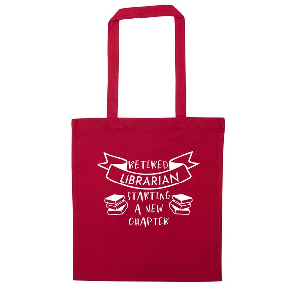 Flox Creative Tote Bag Retired librarian starting a new chapter Red