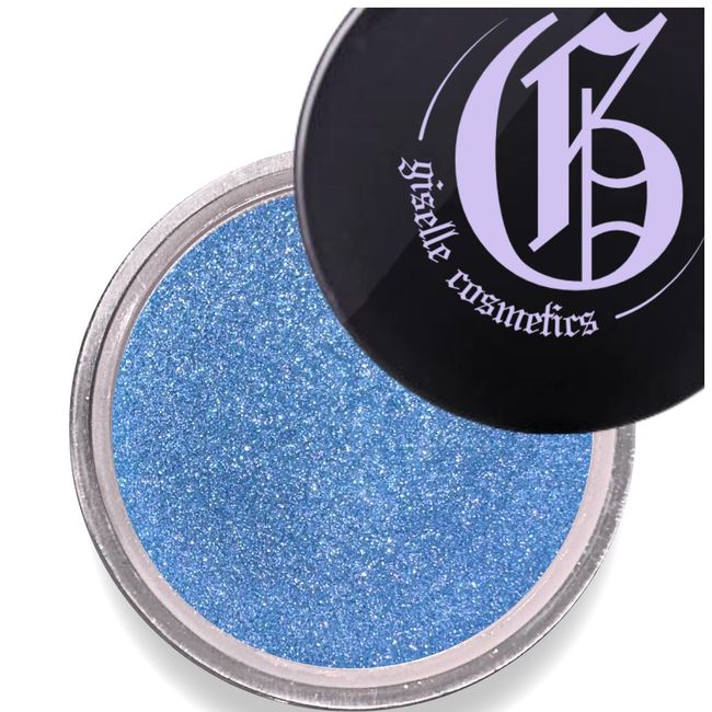 Giselle Cosmetics Blue Marble Eyeshadow Palette - Vibrant Blue Eyeshadow, Loose Powder Eye Makeup - Includes Shimmer and Glitter Pigments, Perfect for Smokey Eye Look