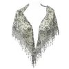 Wrapables Embroidered Floral Lace Triangle Scarf, Silver Grey