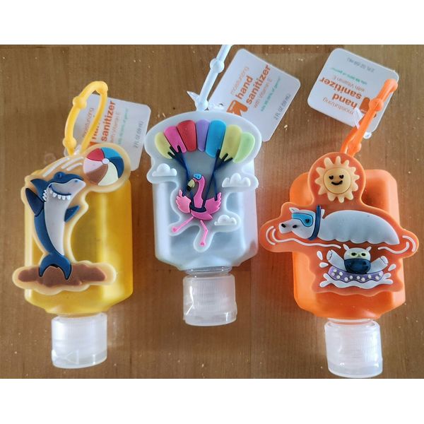 Antibacterial Gel Hand Sanitizer with Vitamin E In Cute Holders Set of 3