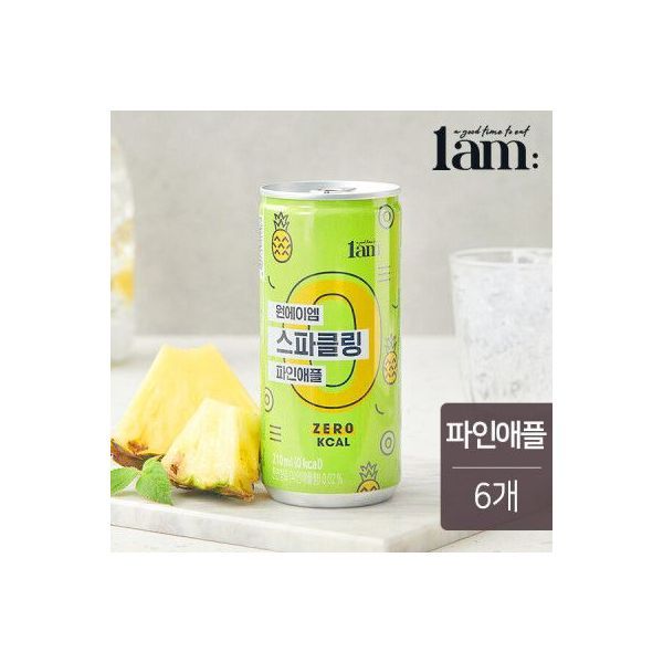 One AM Sparkling Pineapple Can 210ml X 6ea