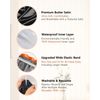 mikimini Extra Large Black Shower Cap for Women and Men Thick Long Hair Braids, Reusable Waterproof Double Layers XL Bathing Hair Caps with Vibrant Orange Edge (Black)