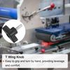 sourcing map 10pcs Wing Knobs M6 x 30mm Male Thread Plastic Tee Stud Knobs T Threaded Handles Hand Clamping Tightening Thumb Screws Thumbscrew, Black