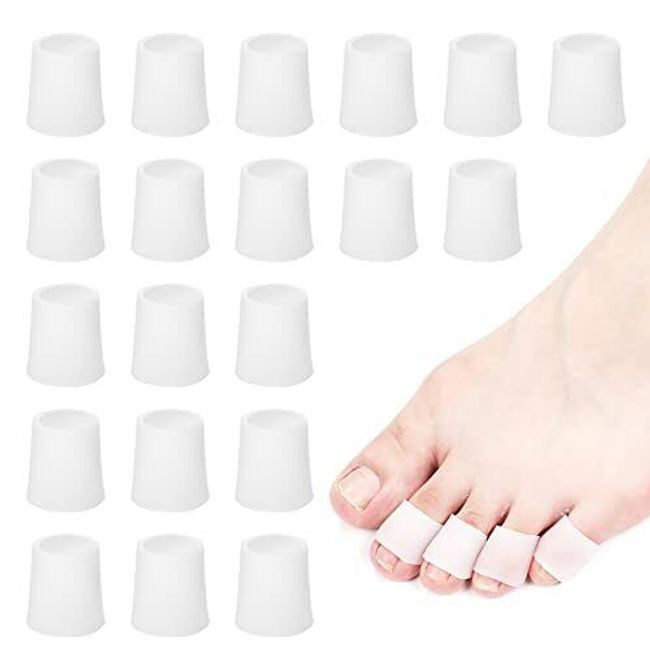 20 Pieces Toe Sleeves Gel Toe Protectors Toe Tube Pads Breathable Toe Covers ...