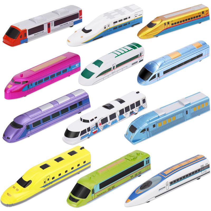 Crelloci Bullet Train Pull Back Toy High Speed City Train Modern ...