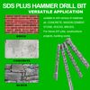 SDS Plus Rotary Hammer Drill Bit 8Pcs Set Masonry Drill Bit for Drilling Concrete Stone Bricks Rock