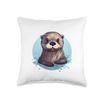 Cute Otter Throw Pillow