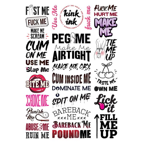 Kink Ink - 30 Sexy Naughty Temporary Tattoo Kinky Adult Fake Sticker