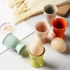 GSHLLO 2 Pcs White Ceramic Egg Serving Cups Egg Stand Holders Hard Boiled Egg Containers Breakfast Egg Bowls Kitchen Gadgets Tools