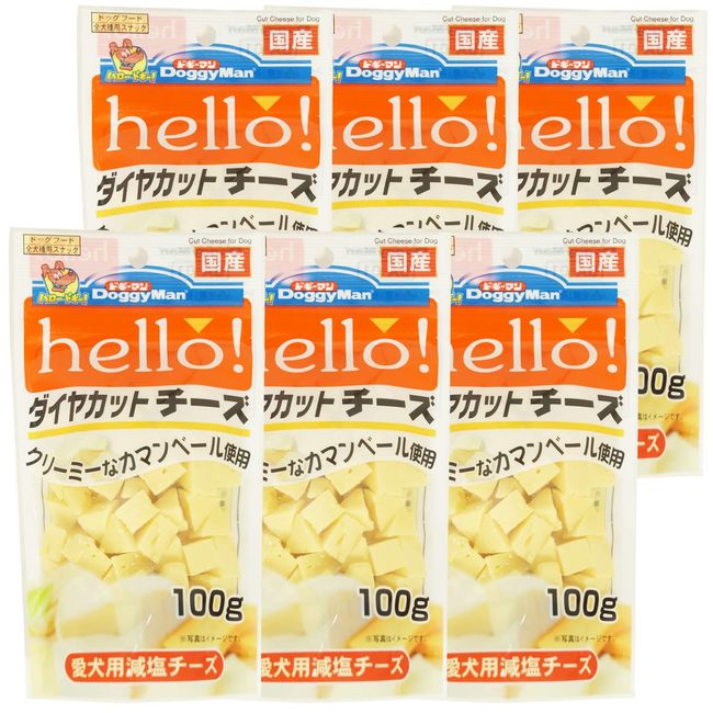 Doggyman Dog Treats Hello! Diamond Cut Cheese, 3.5 oz (100 g) (x 6) (Bulk Purchase)