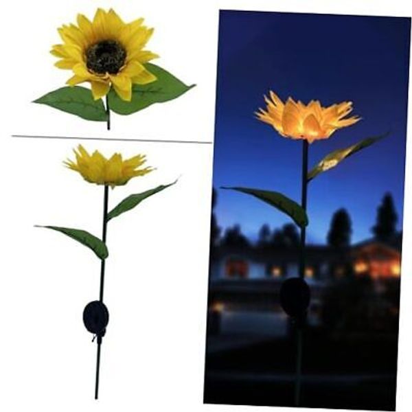 Solar Garden Lights Outdoor 2 pack of Waterproof Sunflower Path Lights for