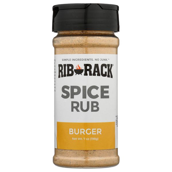 Rib Rack Dry Spice Rub - Burger, 7.0 oz. - Meat Seasoning for BBQ, Grill, Smoker - All Natural Ingredients (Packaging May Vary)